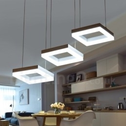 Moderne, eigentijdse hanglamp van aluminiumlegering met 3 lampen en acryl kap