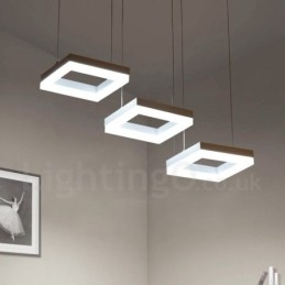 Moderne, eigentijdse hanglamp van aluminiumlegering met 3 lampen en acryl kap