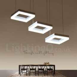 Moderne, eigentijdse hanglamp van aluminiumlegering met 3 lampen en acryl kap
