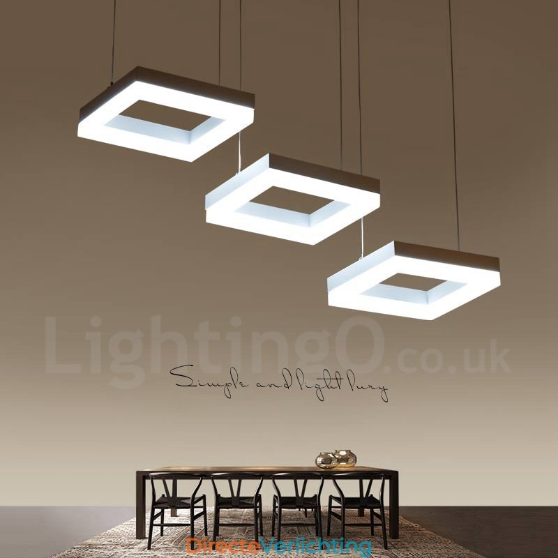 Moderne, eigentijdse hanglamp van aluminiumlegering met 3 lampen en acryl kap