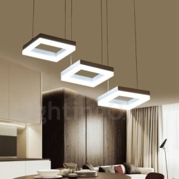 Moderne, eigentijdse hanglamp van aluminiumlegering met 3 lampen en acryl kap