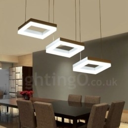 Moderne, eigentijdse hanglamp van aluminiumlegering met 3 lampen en acryl kap