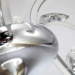 Dimbare moderne eigentijdse 12-lichts stalen kroonluchter met aluminiumlegering kap