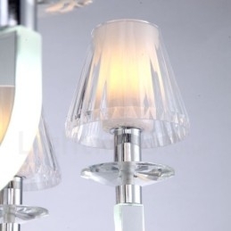 Dimbare moderne eigentijdse 8-lichts kristallen kroonluchter met glazen kap