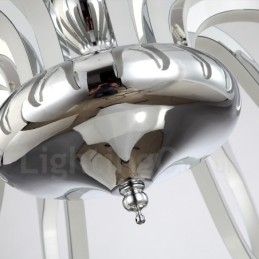 Dimbare moderne eigentijdse 10-lichts stalen kroonluchter met acryl kap