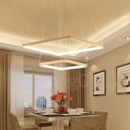 Moderne, eigentijdse hanglamp van 2 lampen van aluminiumlegering met acrylkap