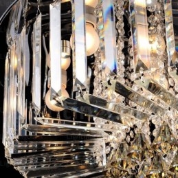 6-lichts moderne, eigentijdse plafondlampen met kristallen kap