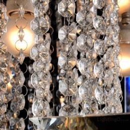 6-lichts moderne, eigentijdse plafondlampen met kristallen kap