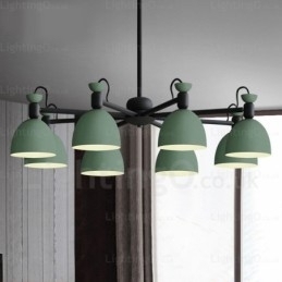 8-lichts Scandinavische kroonluchter met aluminiumlegering kap
