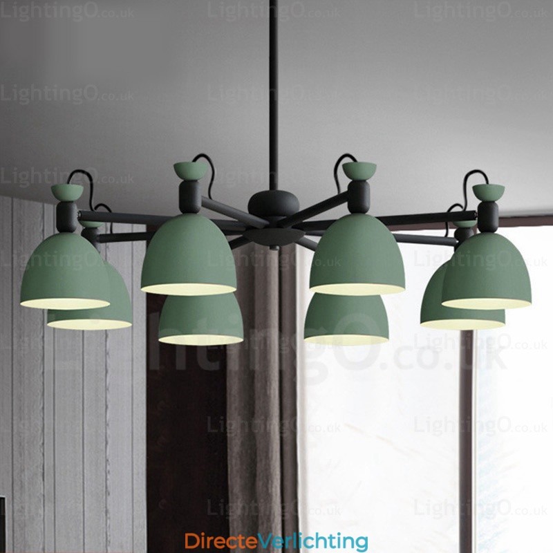8-lichts Scandinavische kroonluchter met aluminiumlegering kap