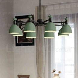 8-lichts Scandinavische kroonluchter met aluminiumlegering kap