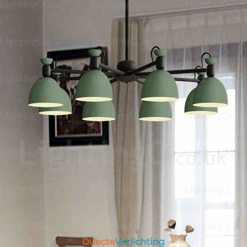 8-lichts Scandinavische kroonluchter met aluminiumlegering kap