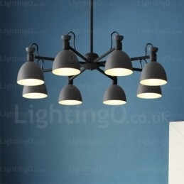 8-lichts Scandinavische kroonluchter met aluminiumlegering kap