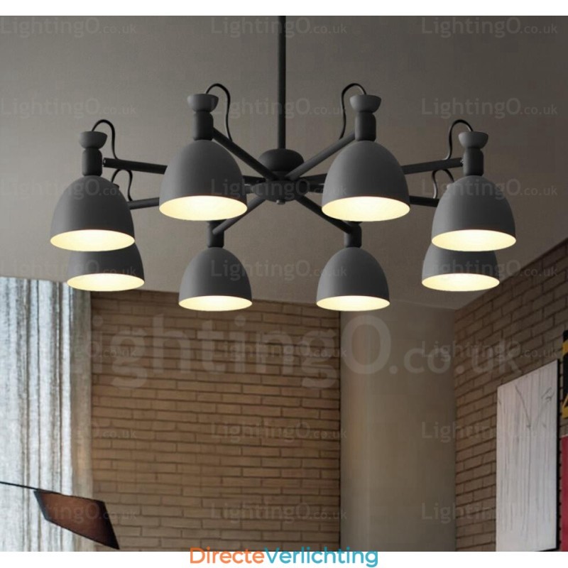 8-lichts Scandinavische kroonluchter met aluminiumlegering kap