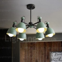 6-lichts Scandinavische kroonluchter met aluminiumlegering kap