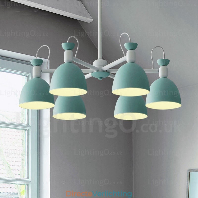 6-lichts Scandinavische kroonluchter met aluminiumlegering kap
