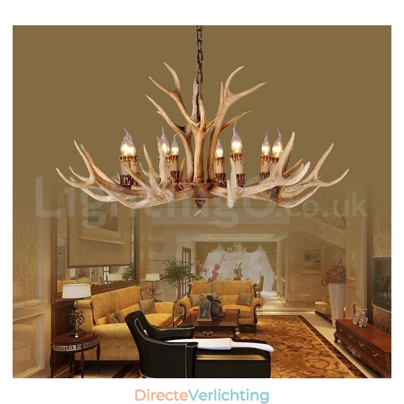 8-lichts landelijke rustieke Scandinavische moderne eigentijdse kroonluchter