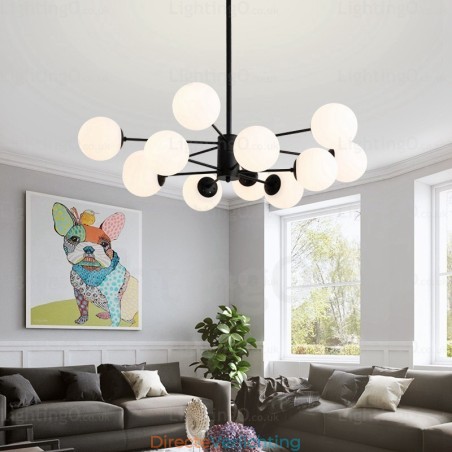 12-lichts Scandinavische kroonluchter met glazen kap 12-lichts Scandinavische kroonluchter met glazen kap