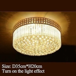 Moderne luxe kroonluchter kristal absorberende koepellamp diameter 35 cm bevat 3 lampen