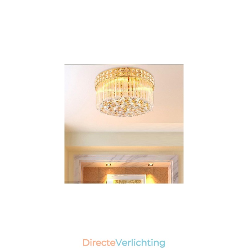 Moderne luxe kroonluchter kristal absorberende koepellamp diameter 35 cm bevat 3 lampen