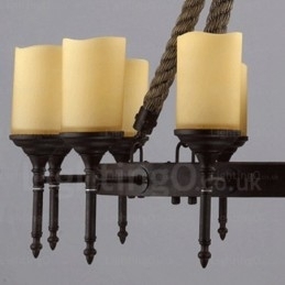 12-lichts landelijke rustieke vintage retro hanglamp met glazen kap