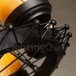 8-lichts landelijke, rustieke, vintage, retro hanglamp met glazen kap