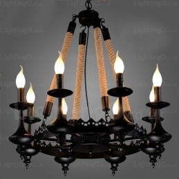 8-lichts landelijke rustieke hanglamp
