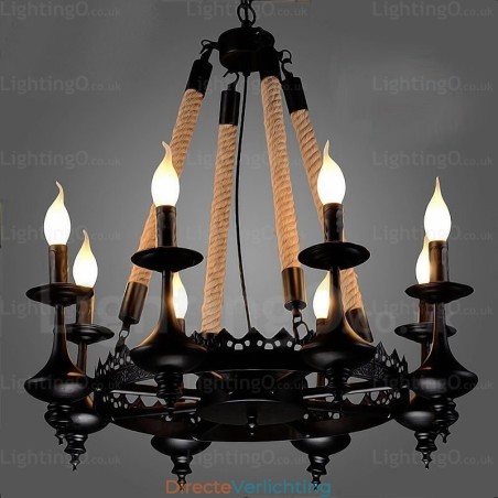 8-lichts landelijke rustieke hanglamp 8-lichts landelijke rustieke hanglamp