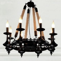 8-lichts landelijke rustieke hanglamp