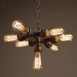 Rustieke Lodge Vintage Gegalvaniseerde Metalen Kroonluchter