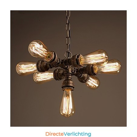 Rustieke Lodge Vintage Gegalvaniseerde Metalen Kroonluchter Rustieke Lodge Vintage Gegalvaniseerde Metalen Kroonluchter