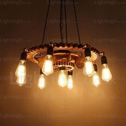 9-lichts vintage retro hanglamp