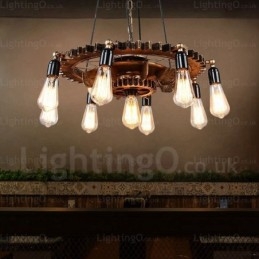 9-lichts vintage retro hanglamp