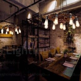 9-lichts vintage retro hanglamp