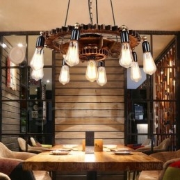 9-lichts vintage retro hanglamp