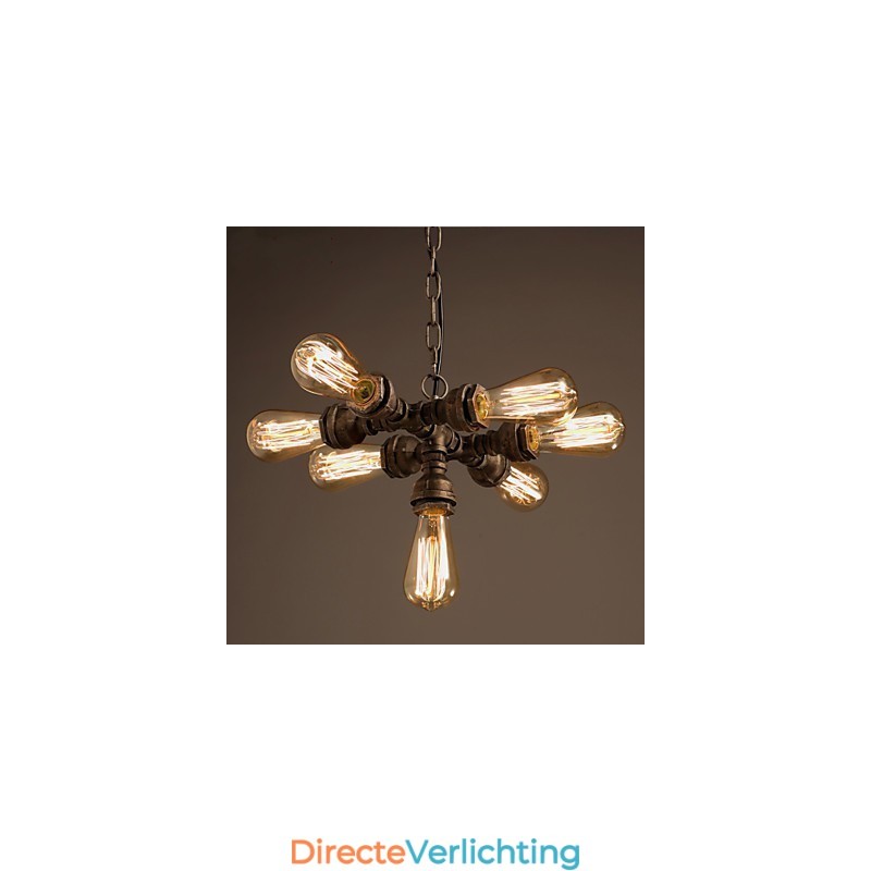 Rustieke Lodge Vintage Gegalvaniseerde Metalen Kroonluchter