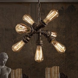 Rustieke Lodge Vintage Gegalvaniseerde Metalen Kroonluchter