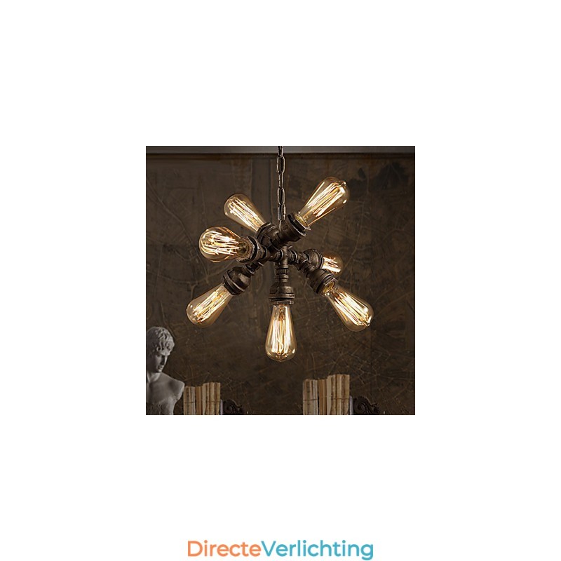 Rustieke Lodge Vintage Gegalvaniseerde Metalen Kroonluchter