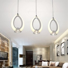 1-lichts moderne, eigentijdse hanglamp met kristallen kap