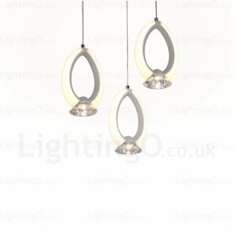 1-lichts moderne, eigentijdse hanglamp met kristallen kap