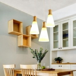 1-lichts moderne, eigentijdse Scandinavische hanglamp met glazen kap