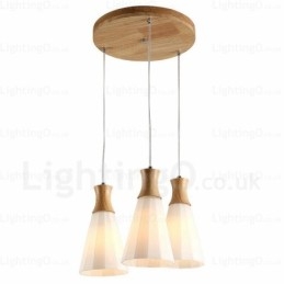 1-lichts moderne, eigentijdse Scandinavische hanglamp met glazen kap
