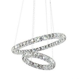 Kristallen hanglamp verlichting moderne 2 ringen drie zijden K9 kristal binnen plafondlampen lampen armaturen