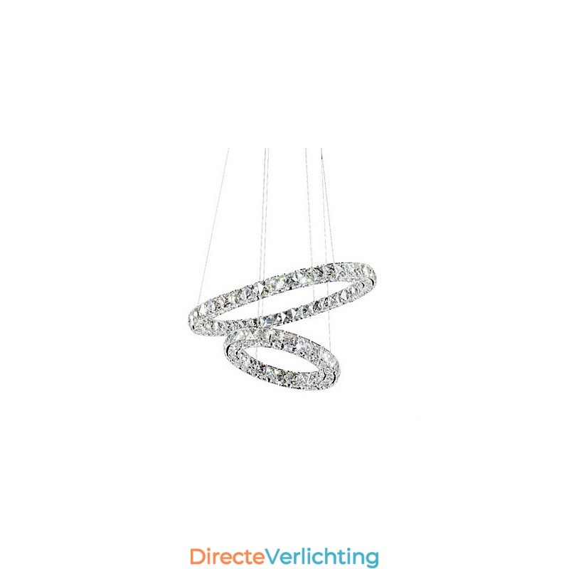Kristallen hanglamp verlichting moderne 2 ringen drie zijden K9 kristal binnen plafondlampen lampen armaturen