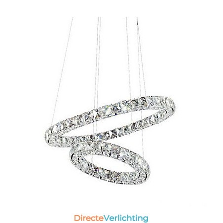 Kristallen hanglamp verlichting moderne 2 ringen drie zijden K9 kristal binnen plafondlampen lampen armaturen Kristallen hanglamp verlichting moderne 2 ringen drie zijden K9 kristal binnen plafondlampen lampen armaturen