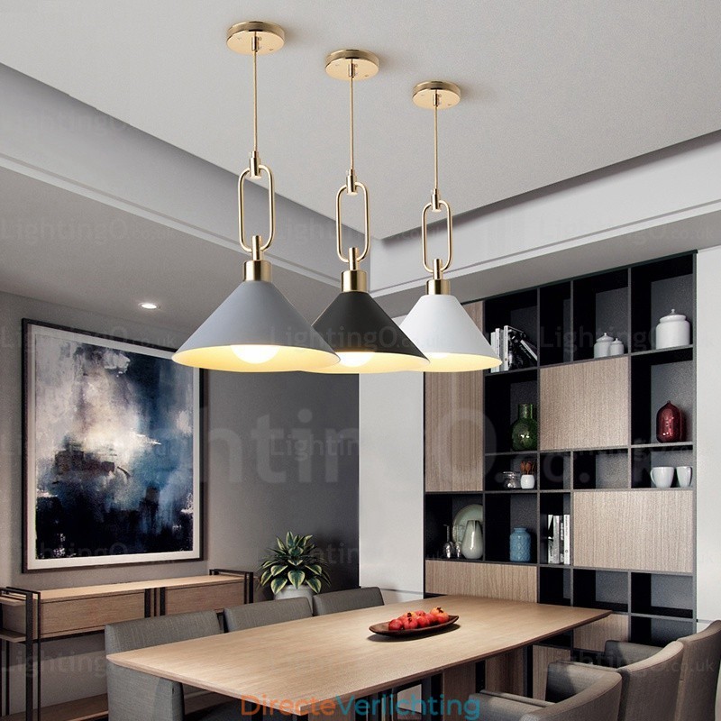 1-lichts Nordic moderne eigentijdse hanglamp met roestvrijstalen kap Winkels