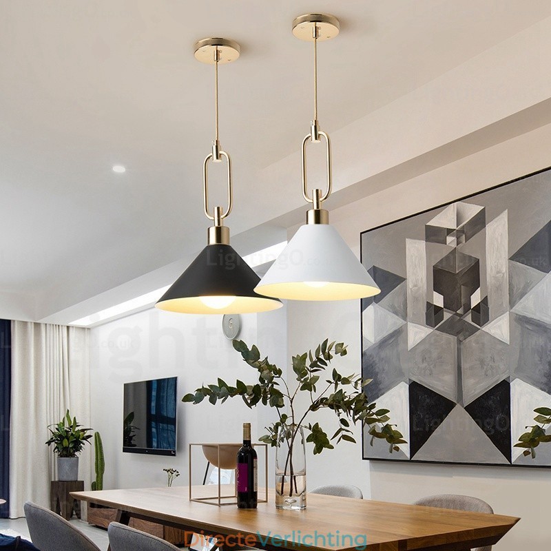 1-lichts Nordic moderne eigentijdse hanglamp met roestvrijstalen kap Winkels