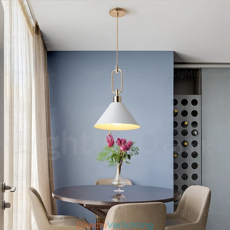 1-lichts Nordic moderne eigentijdse hanglamp met roestvrijstalen kap Winkels