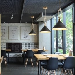 1-lichts Nordic moderne eigentijdse hanglamp met roestvrijstalen kap Winkels