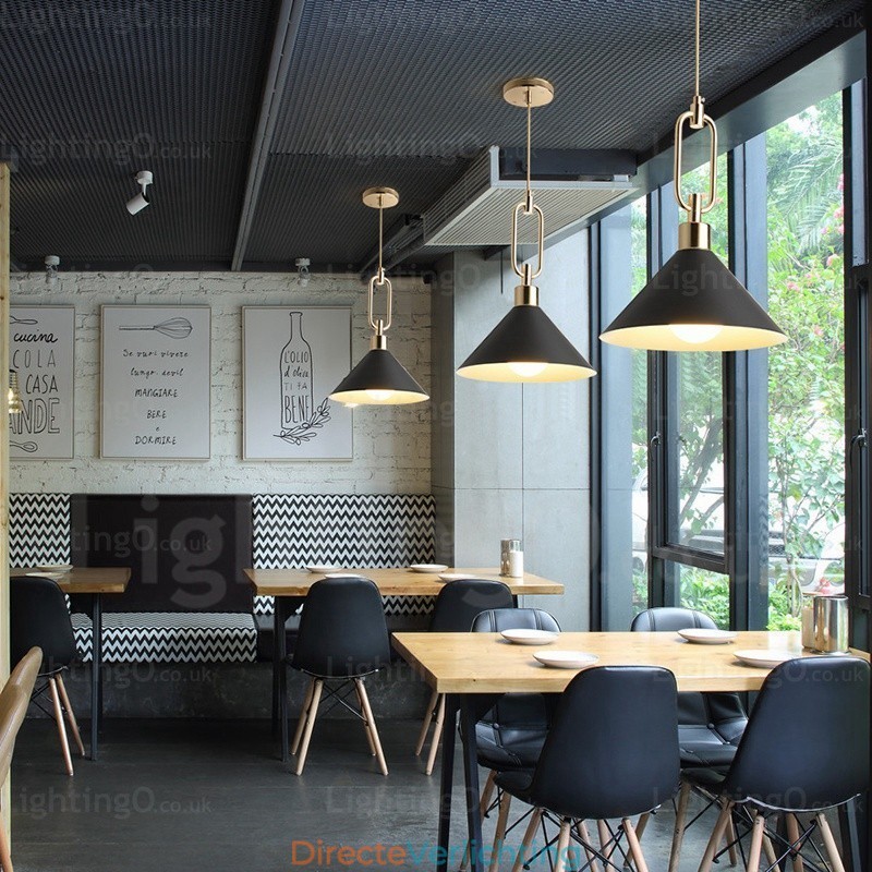 1-lichts Nordic moderne eigentijdse hanglamp met roestvrijstalen kap Winkels